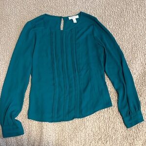 Forever 21 Teal Pleated Blouse